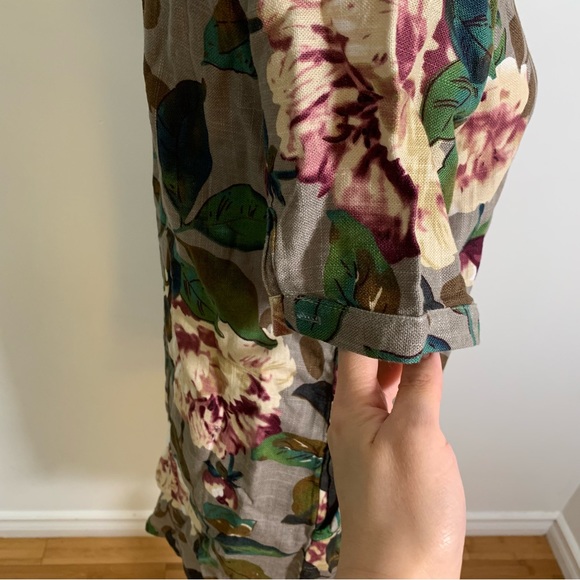 Floral print Linen Summer Dress / top - Picture 8 of 14